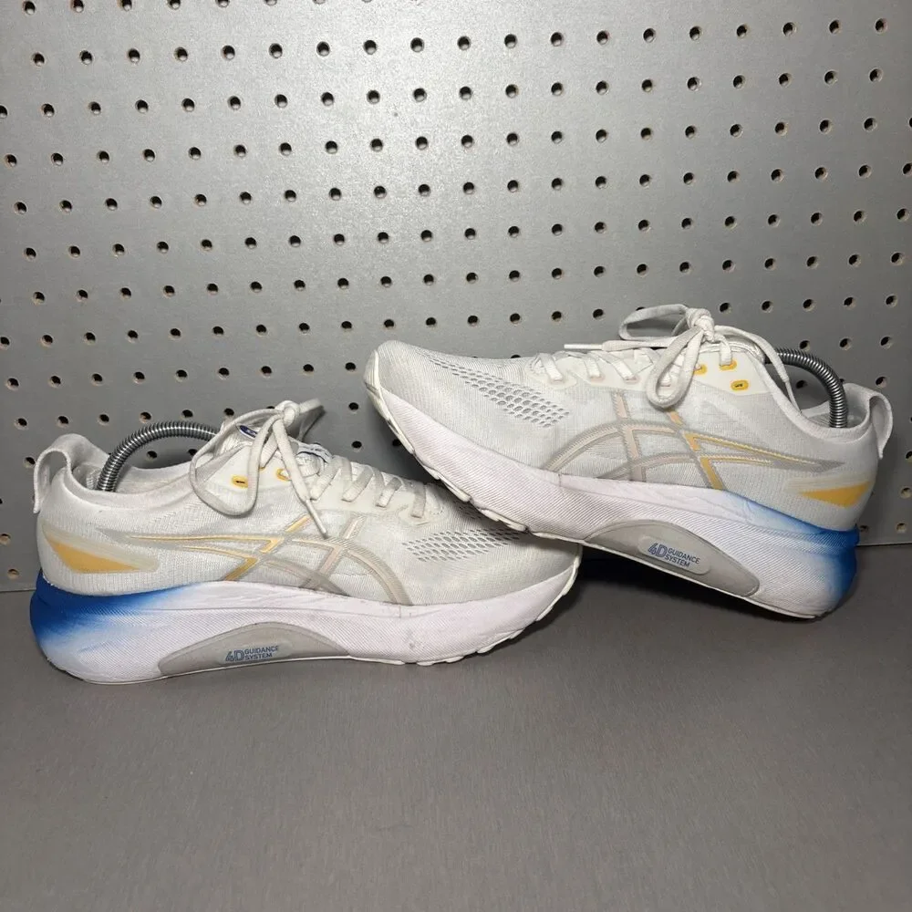 ASICS Gel-Kayano 31 Shoes Mens Size 10 White Blue Running Athletic Sneakers